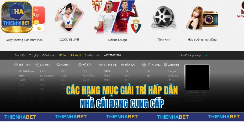 Các hạng mục giải trí hấp dẫn nhà cái đang cung cấp