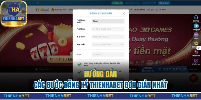 Hướng dẫn các bước đăng ký Thienhabet đơn giản nhất